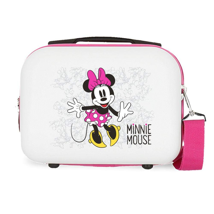 Disney Minnie Enjoy the Day Anpassungsfähiger Schönheitsfall Weiss 29x21x15 cms ABS, Rosa Rosa Toile