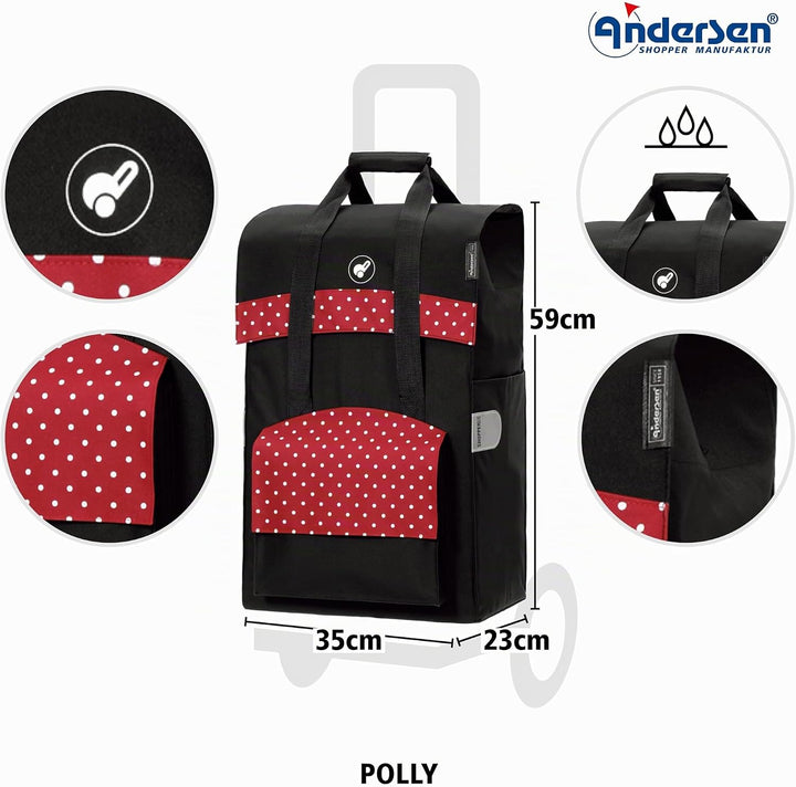 Andersen Einkaufstrolley - klappbar - 50 Liter - Aufhängung für Einkaufswagen - belastbar 50 kg - Al
