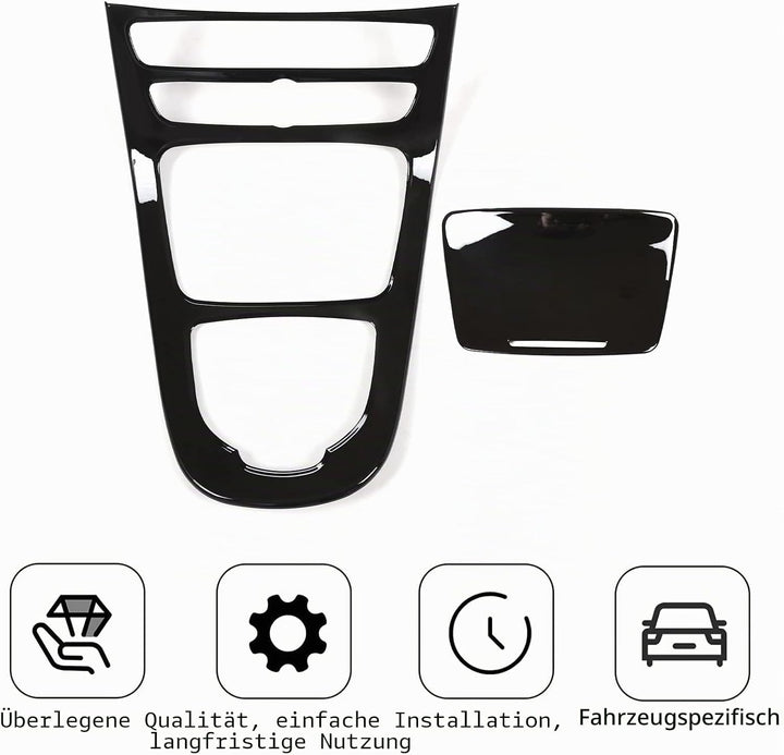 Für E-klasse W213 2016-2018 ABS Kunststoff Mittelkonsole Dekoration Rahmen Abdeckung Trim schwarz gl