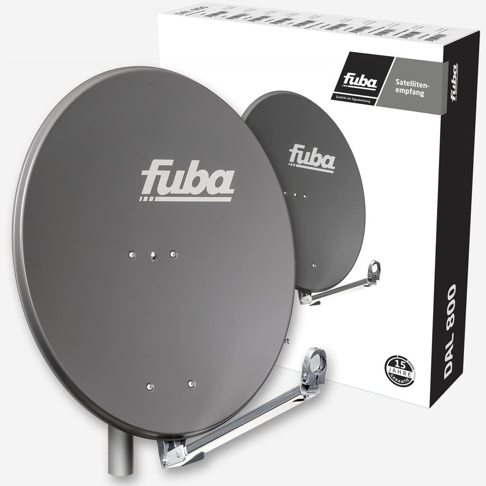 Fuba Satelliten-Komplettanlage DAL 800 A Satellitenantenne 80cm Anthrazit LNB Quad 8X F-Stecker SAT
