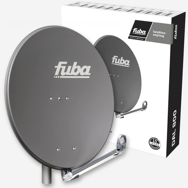 Fuba Satelliten-Komplettanlage DAL 800 A Satellitenantenne 80cm Anthrazit LNB Quad 8X F-Stecker SAT