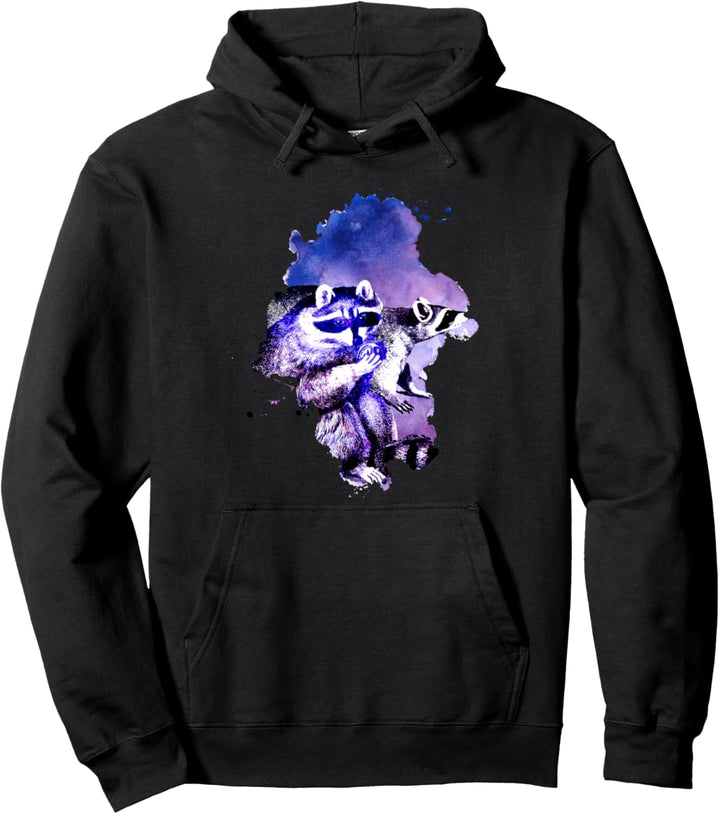 Weltraum Tier Trash Panda Farbenfrohes Galaxie Waschbär Pullover Hoodie