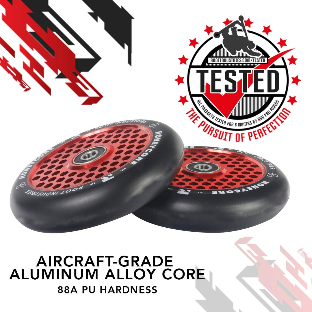 Root Unisex – Erwachsene Honeycore Scooter-Räder, Rot, 110mm Rot 110mm, Rot 110mm