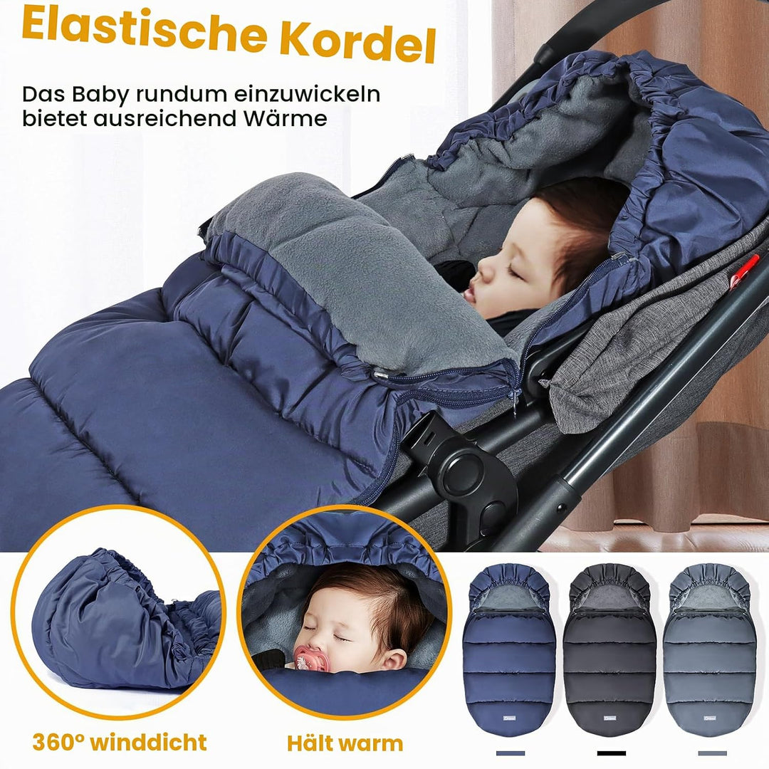Orzbow Fusssack Kinderwagen Winter, Fusssack Buggy Fusssack Kinderwagen Baby Winter mit Wamres Polar