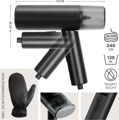 LEBENLANG Steamer Dampfglätter Reise - Kompakt Faltbar & Inkl. Reise Set I Steam Iron Dampfbürste Da