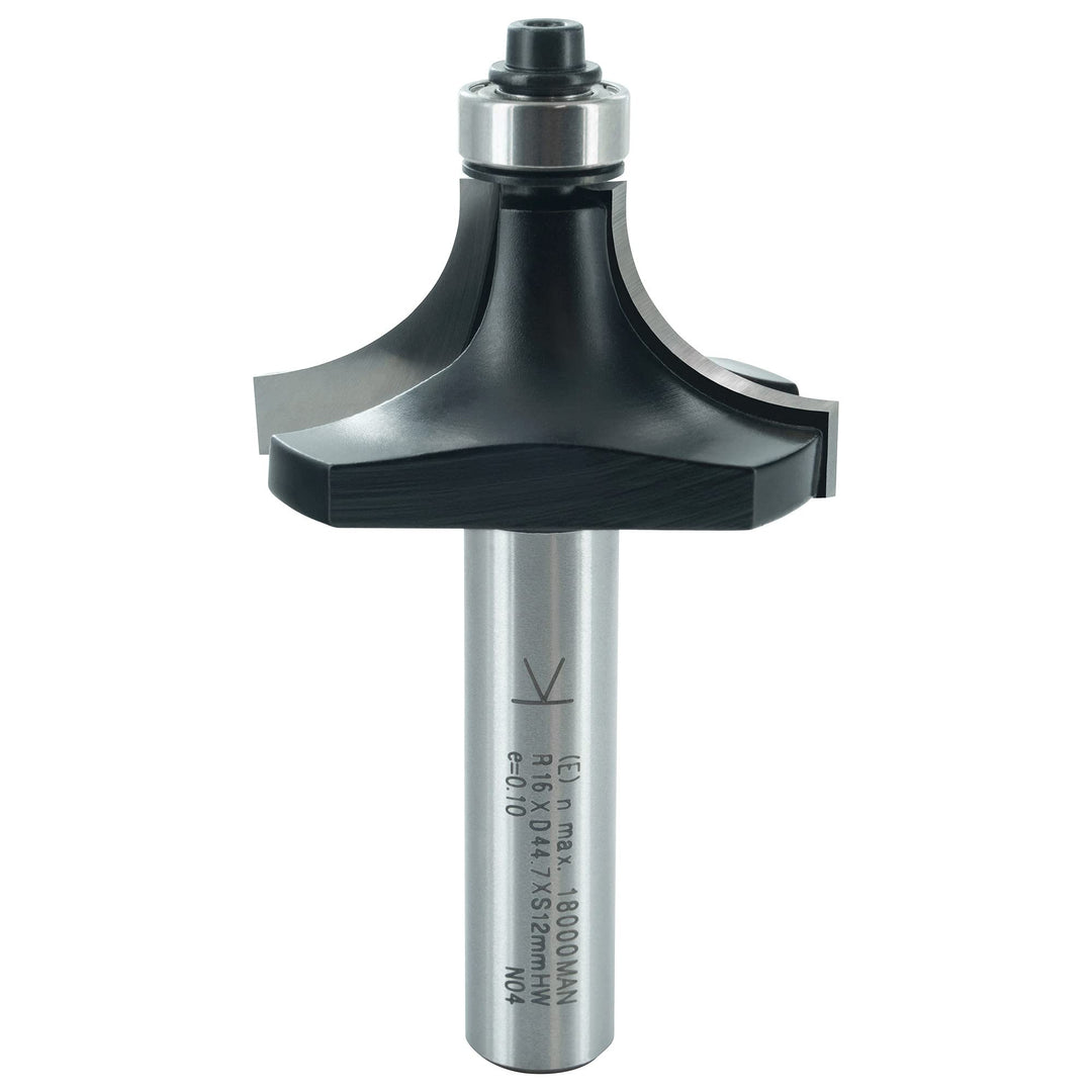 ENT 14382 Abrundfräser HW, Schaft (S) 12 mm, Durchmesser (D) 44,7 mm, NL 22,2 mm, R 16 mm, SL 45 mm,