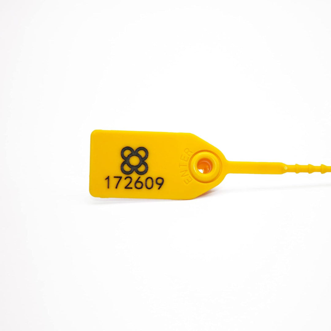 DOJA BARCELONA | Gelb Sicherheitsplomben aus Kunststoff | 100 Einheiten | 24 cm Lang | Plomben kunst