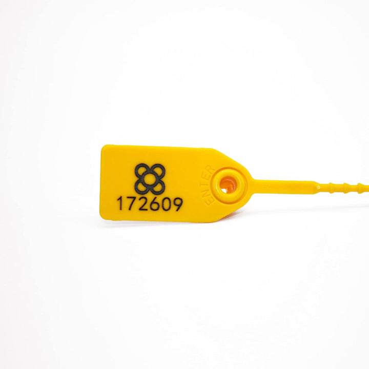 DOJA BARCELONA | Gelb Sicherheitsplomben aus Kunststoff | 100 Einheiten | 24 cm Lang | Plomben kunst