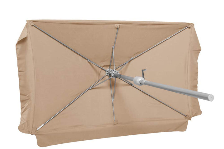 Merxx Sonnenschirm aus Aluminium mit Kurbel und wasserabweisendem Polyesterbezug in dunkelgrau mit G