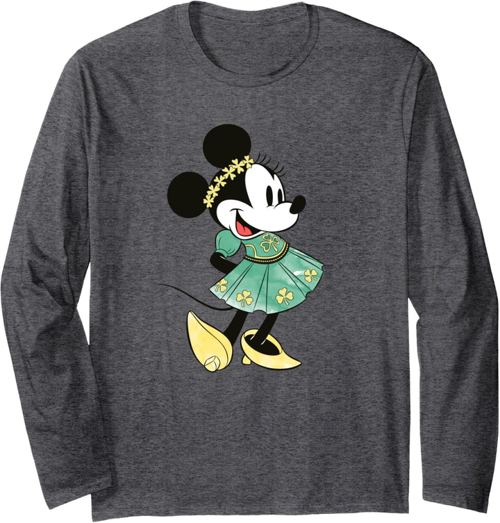 Disney Minnie Mouse Shamrock Dress St. Patrick's Day Langarmshirt