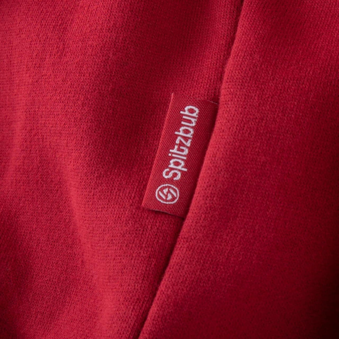 Spitzbub Herren Hoodie Pullover mit Kapuze Kapuzenpullover Sportshoodie mit Ärmelprint L Rot, L Rot
