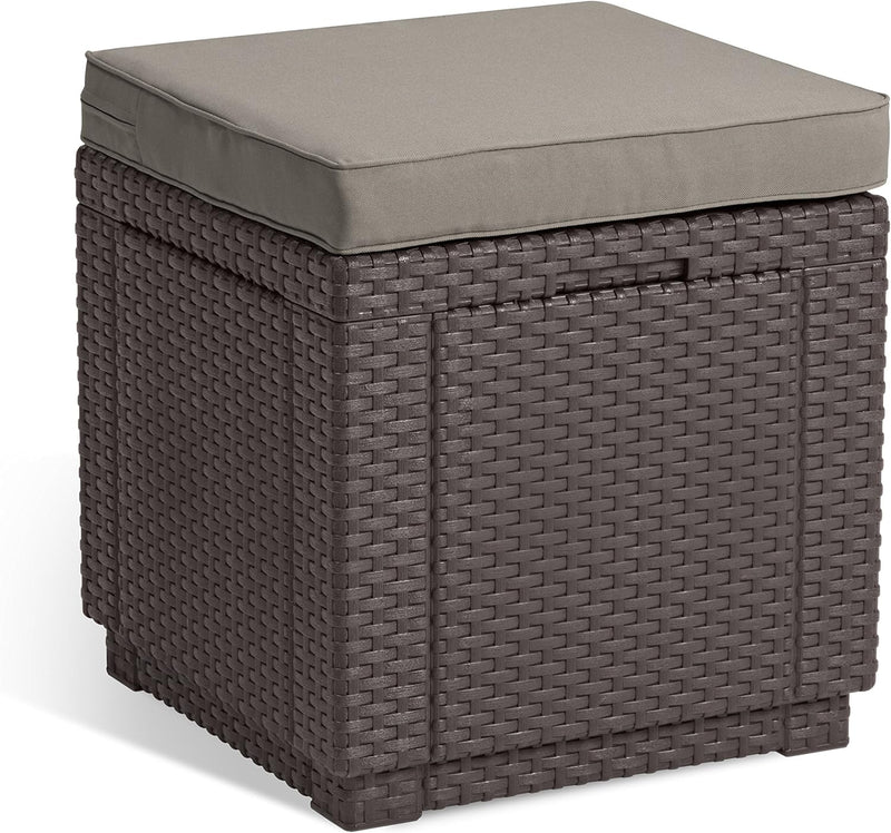 Allibert by Keter Gartentisch Arica, braun, mit Stauraum, 79 x 59 x 42 cm by Keter Cube Hocker mit S