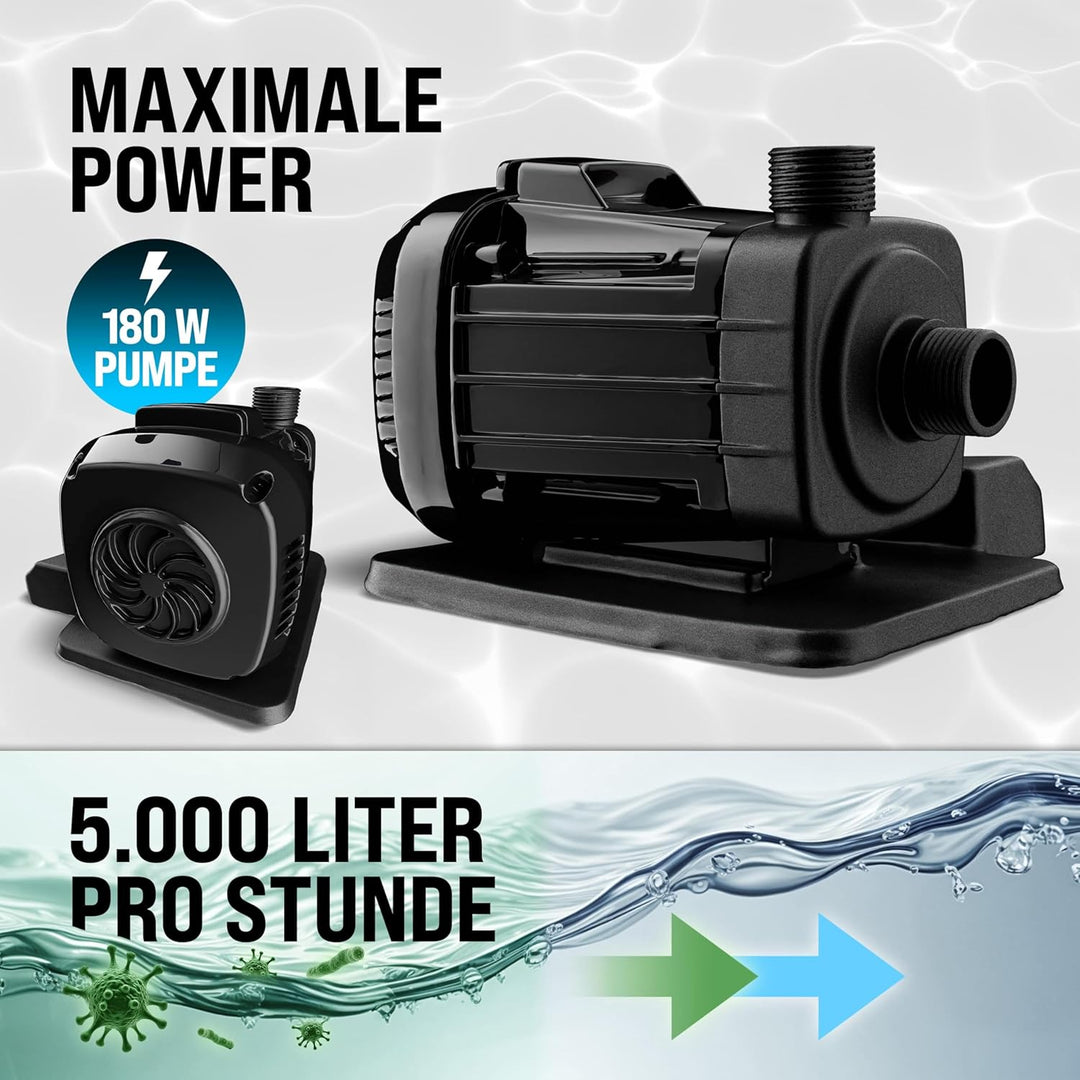 MONZANA® Sandfilteranlage MZPF180 5000 l/h bis 15.000L Pool mit Filterbällen 7 Wege Ventil 2in1 Adap