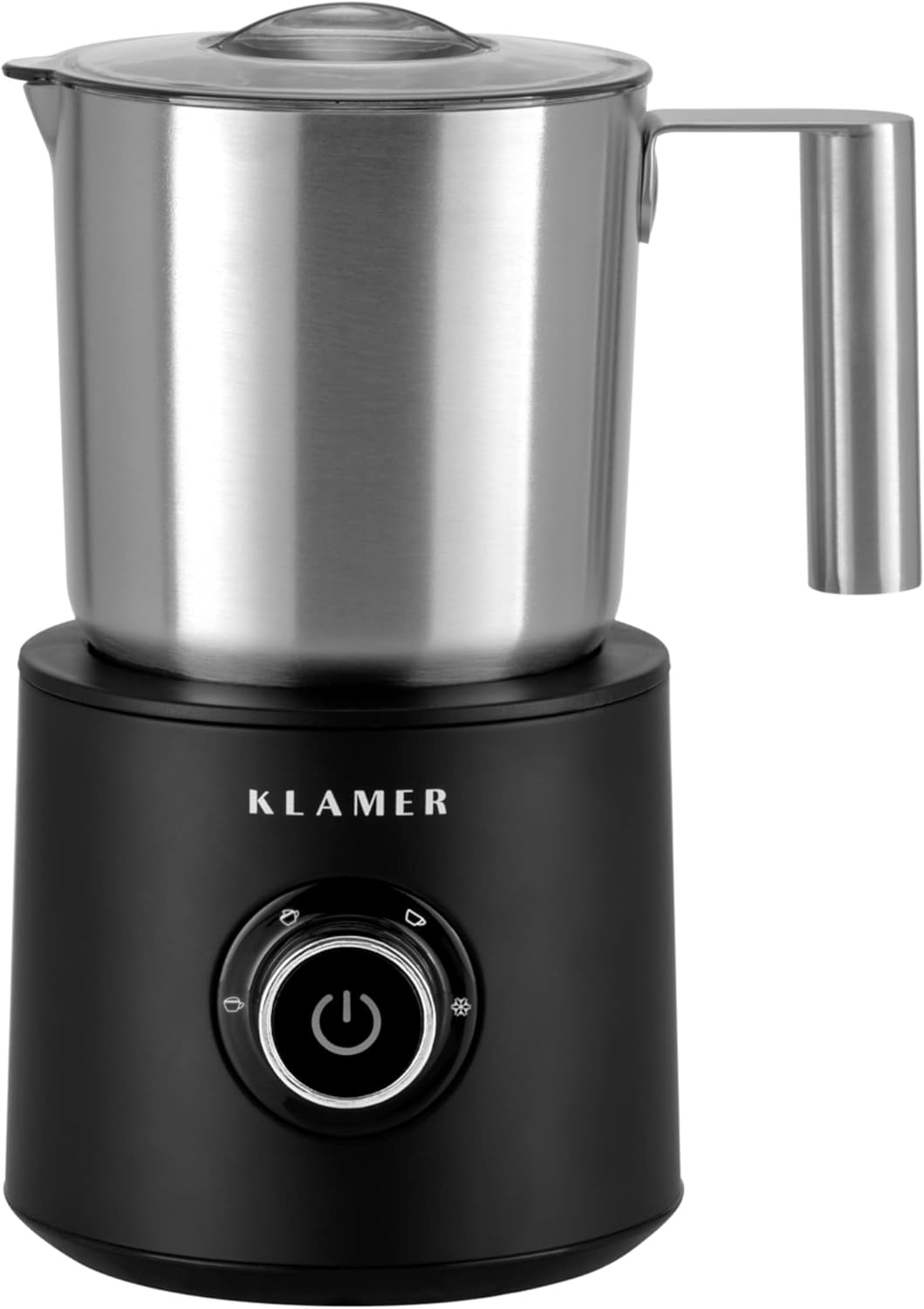 KLAMER elektrischer Milchaufschäumer, Milchaufschäumer elektrisch (250/500 ML), heisser und kalter M