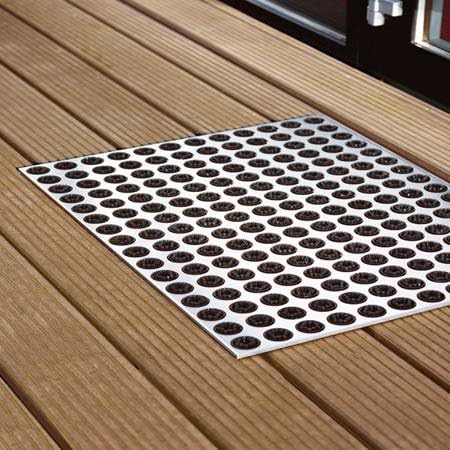 Radius Fussmatte Edelstahl Feet Back gross 78 x 58 cm - 513 a Silber, Silber