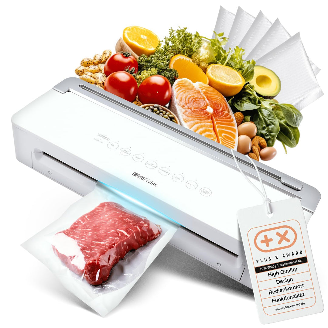 Vakuumierer | Vakuumiergerät für Lebensmittel | Inkl. 5 Vakuumbeutel (20 x 30 cm) | Vacuum Sealer Ma