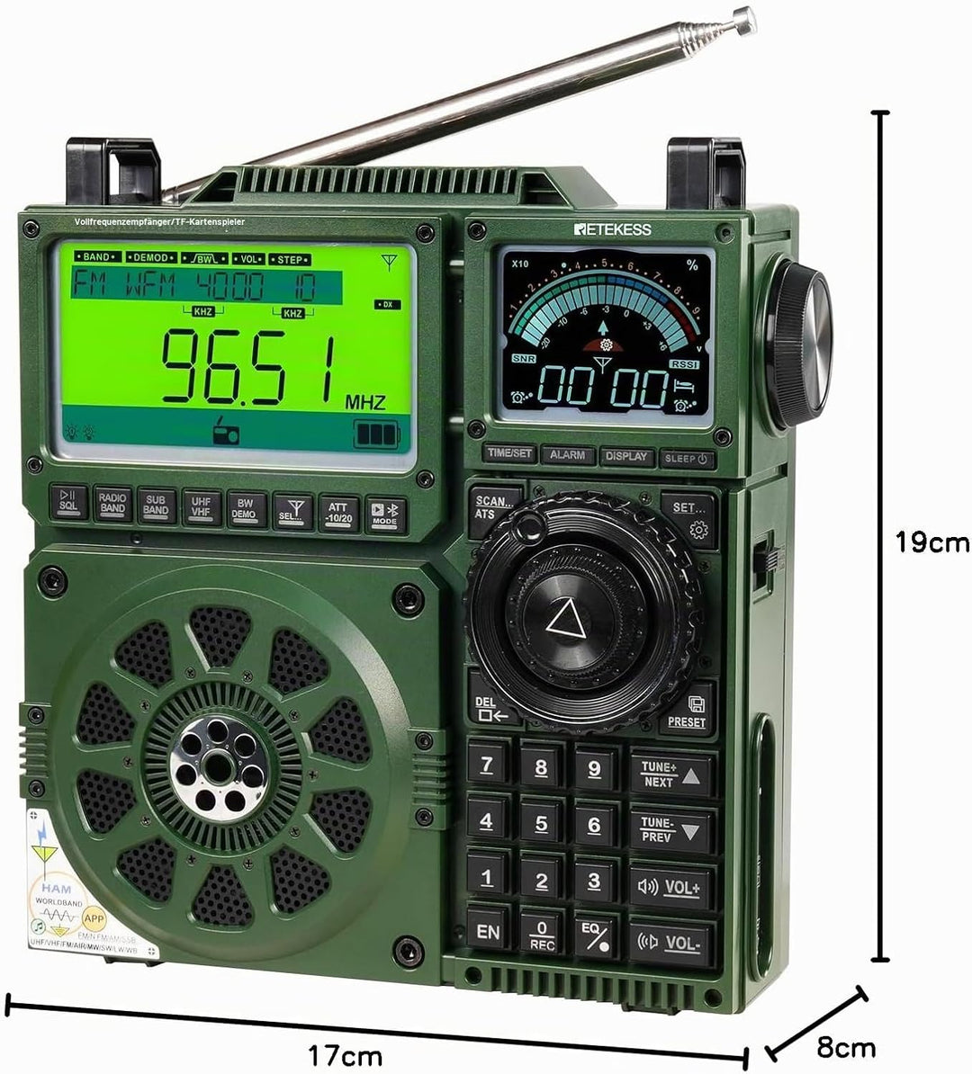 Retekess TR113 Kurzwellenradio,Vollband FM AM SW,AIR SSB,Tragbares Digitales Radio Vollband,App Remo