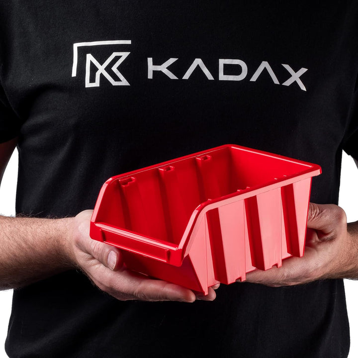 KADAX Werkstatt-Stapelkiste, Stapelbox aus PP Kunststoff, Sichtlagerbox in verschiedenen Grössen, La