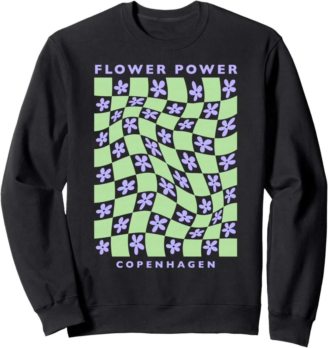Dänische Pastell Ästhetische Blume Copenhagen Market Grün Sweatshirt