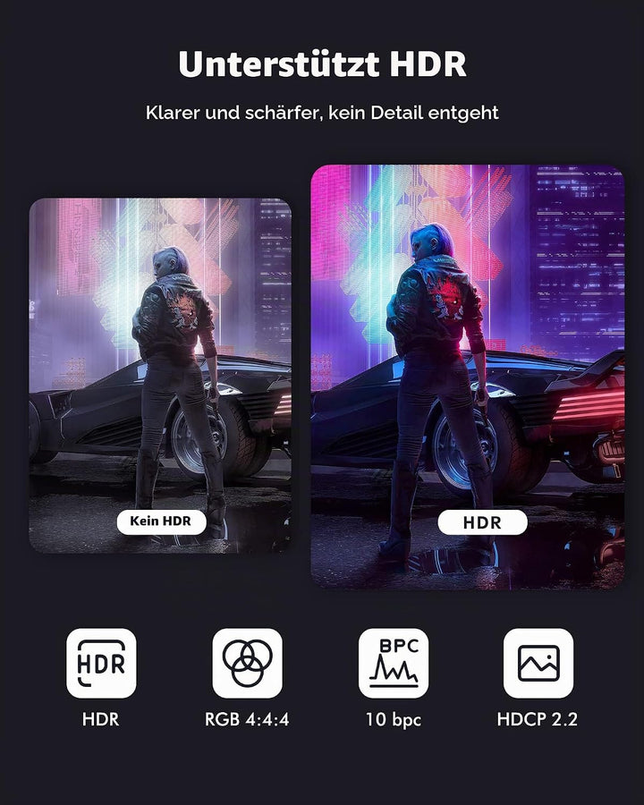 Silkland Mini DP auf DP 1.4 Kabel 3m 8K@60Hz 4K@144Hz, Thunderbolt 2 Kabel mit HDR HBR3 DSC1.2 G-Syn