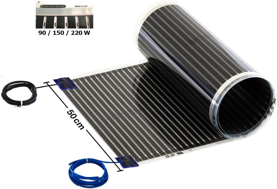Calorique Heizbahn Infrarotheizfolie Bodenheizung Fussbodenheizung 220 W/m², 50 cm breit, 3m lang -
