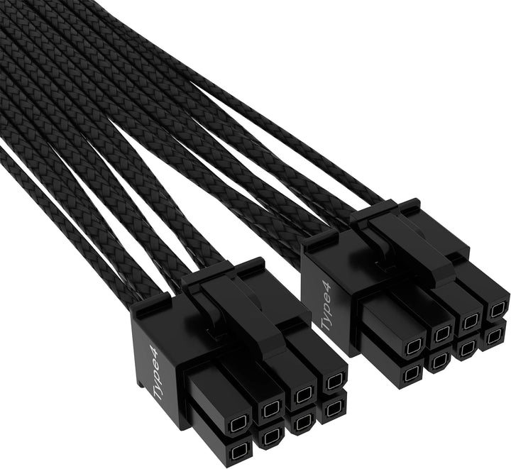 Corsair Premium 600W PCIe 5.0 / Gen 5 12VHPWR-Netzteilkabel – Passend für Typ-4-Netzteile über Zwei