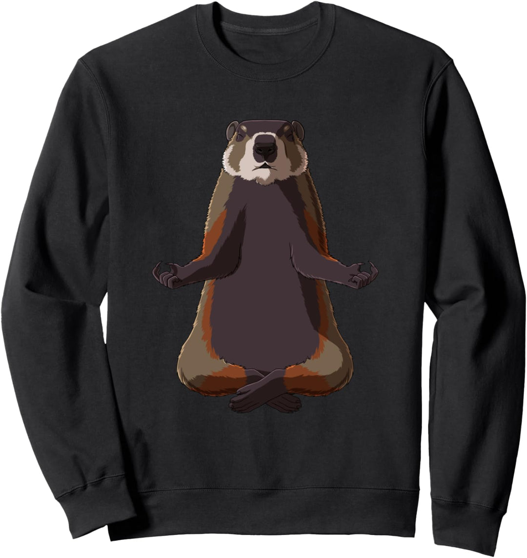 Lustiges Yoga Murmeltier Sweatshirt