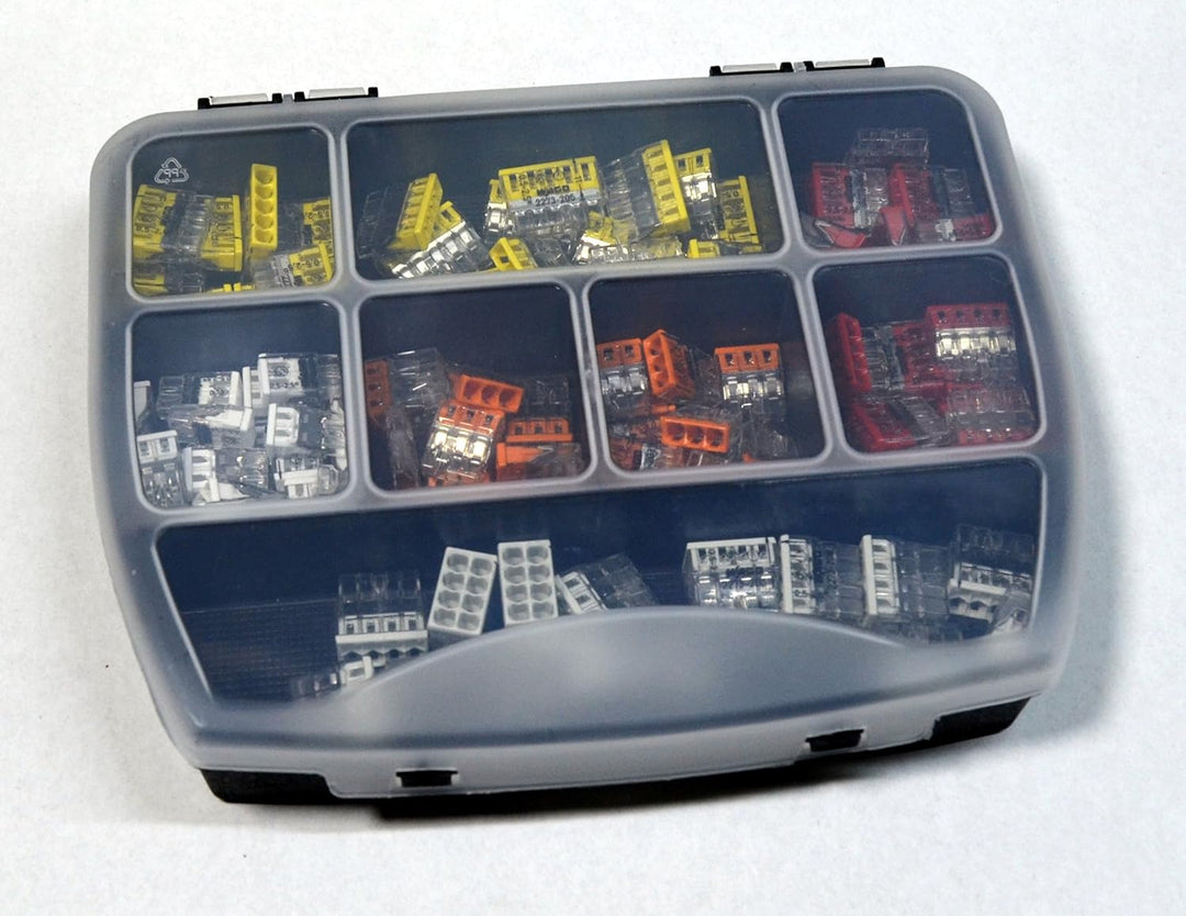 WAGO Klemme 2273 Serie Set Sortiment (110 Stück) inkl. Sortimentskasten 25x 2273-202 | 25x 2273-203