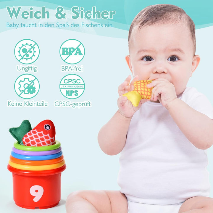 Montessori Spielzeug ab 1 2 Jahr, Angelspiel kinderspielzeug, Baby Spielzeug für 6 12 18 Monate, Mot