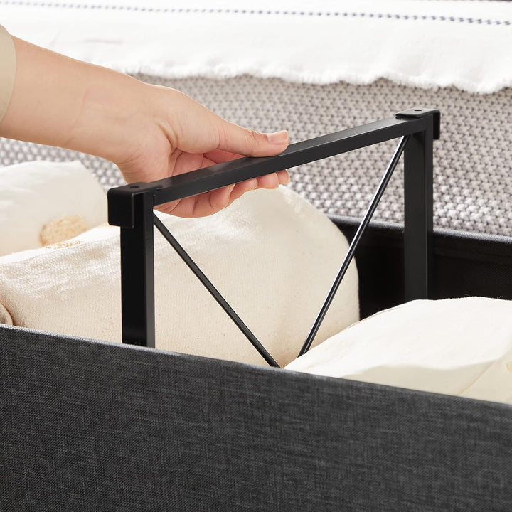 SONGMICS Sitzbank mit Stauraum, klappbare Sitztruhe, Aufbewahrungsbox, 38 x 110 x 38 cm, Deckel klap