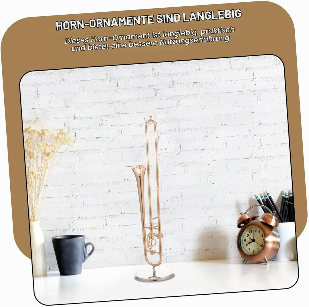 HEALLILY Miniatur Posaune Modell 4.3 Zoll Kleine Trombone Spielzeug Dekorative Blechblasinstrument F