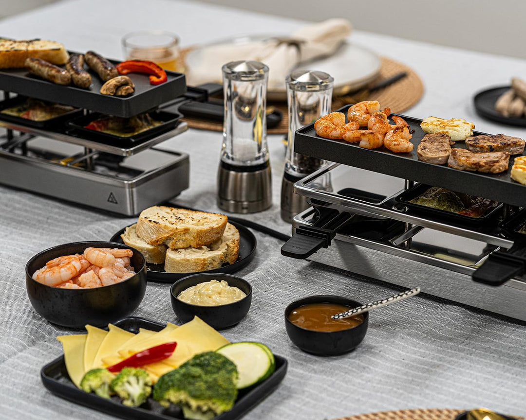 ROMMELSBACHER RC 1600 Raclette-Grill fun for 4+4 (Tischgrill, für 8 Personen, erweiterbar, Parkdeck,