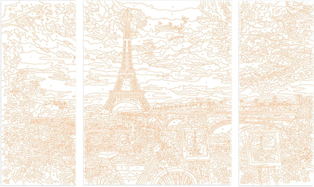 Ravensburger CreArt 20134 - Spiegelbild von Paris - Triptychon Malen nach Zahlen Erwachsene, DIY Mal