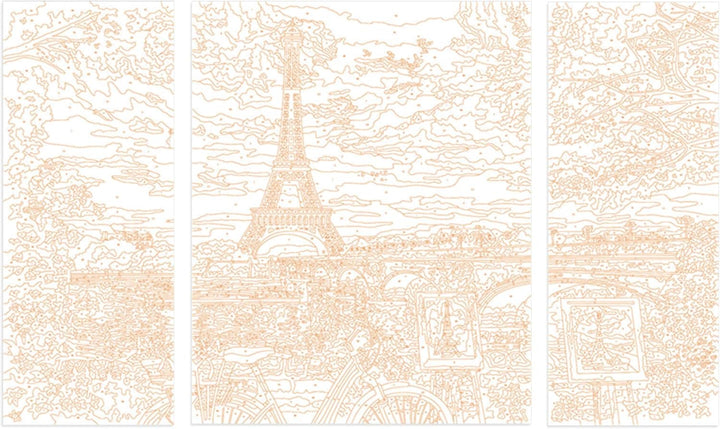 Ravensburger CreArt 20134 - Spiegelbild von Paris - Triptychon Malen nach Zahlen Erwachsene, DIY Mal