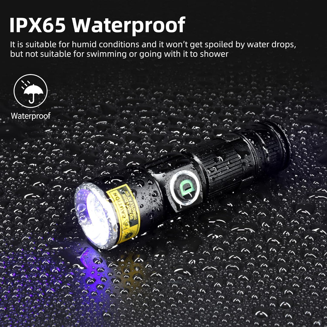 DARKDAWN UV Taschenlampe 365nm Licht Schwarzlicht USB Wiederaufladbar, Woodsche Lampe Ultraviolett L