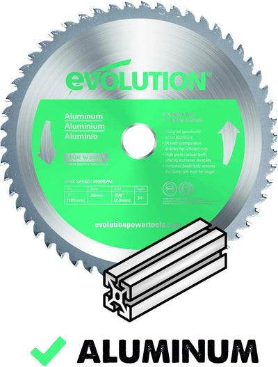 Evolution Power Tools Edelstahl Sägeblatt, 180BLADEAL, 54Z, 7 Inch