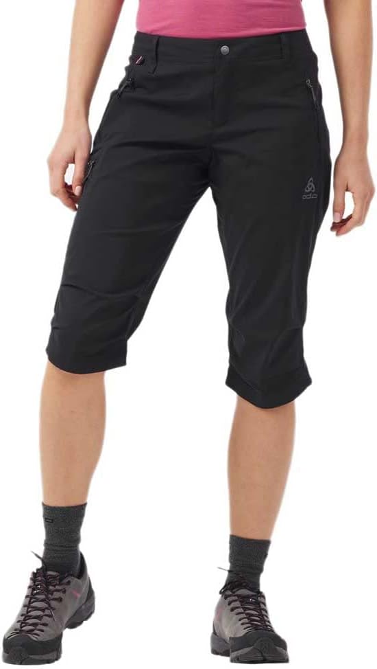 Odlo Damen 3/4 Wanderhose Wedgemount_560451 34 Schwarz, 34 Schwarz