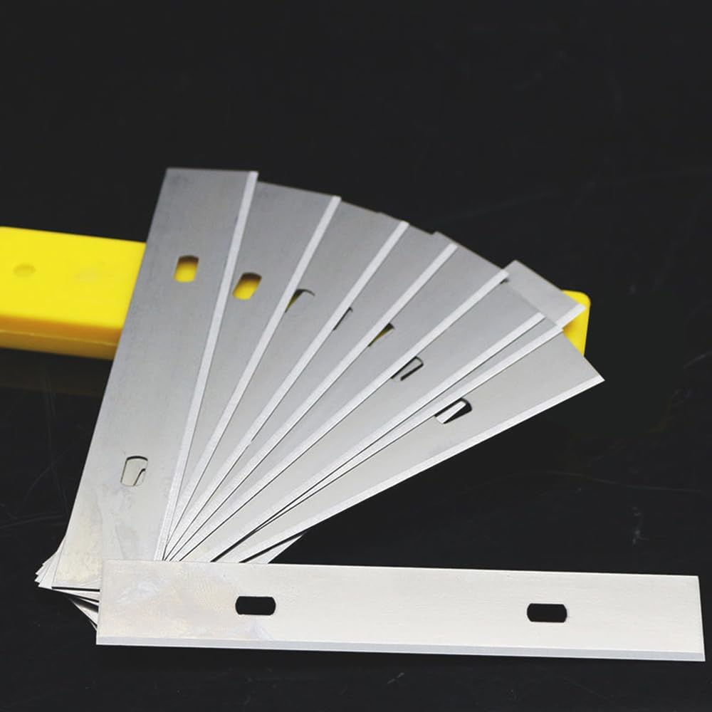 10 Stück Ersatzklingen für Schaber 100mm Klinge für Fenster Tapetenschaber Klingen Carbon Stahl (50)