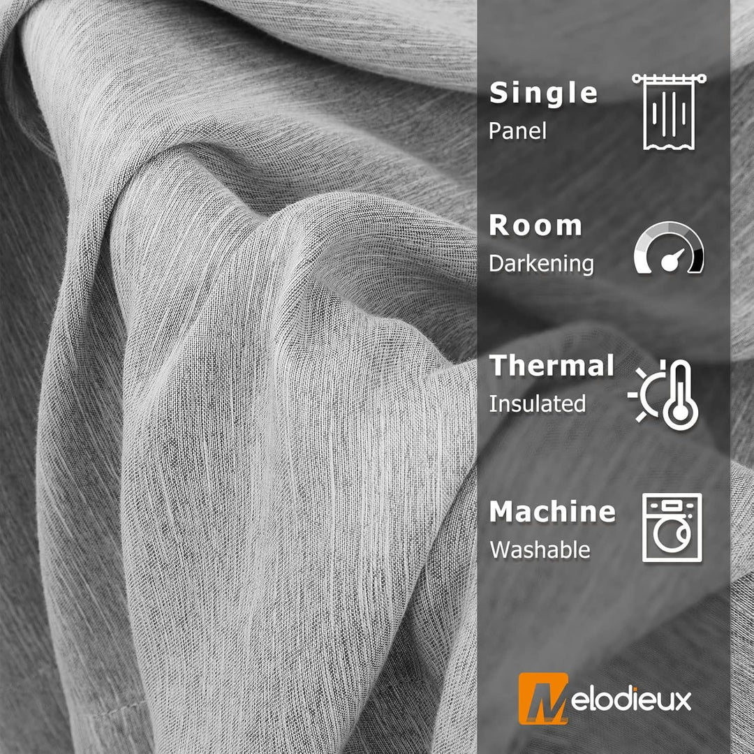 Melodieux Vorhänge Grau Verdunkelung Gardinen Blickdicht Leinenoptik für Wohnzimmer kinderzimmer Sch
