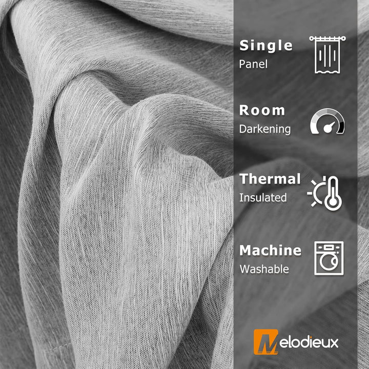 Melodieux Vorhänge Grau Verdunkelung Gardinen Blickdicht Leinenoptik für Wohnzimmer kinderzimmer Sch