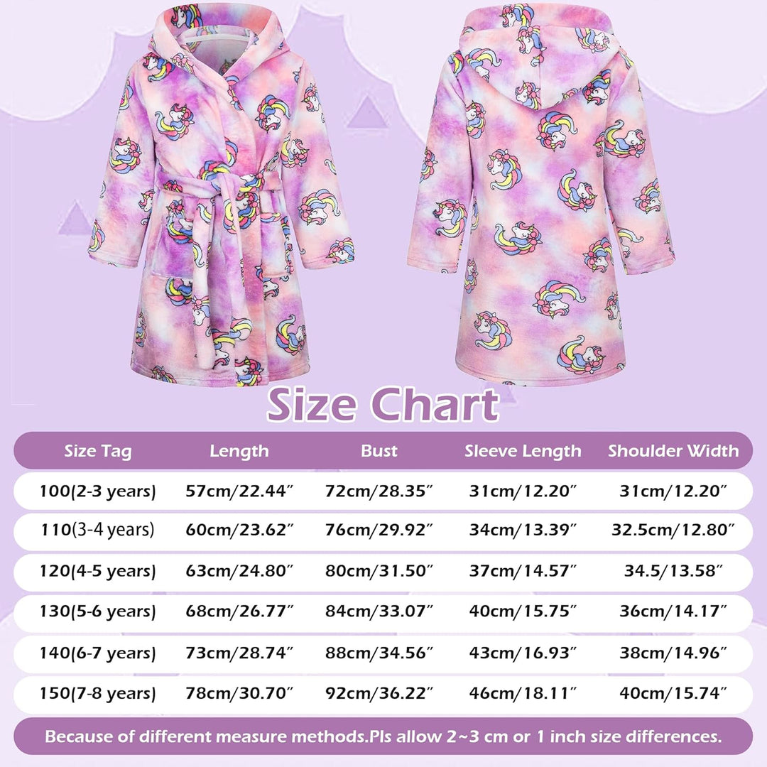 Bademantel für Kinder Mädchen Jungen Fleece Kinderbademantel mit Kapuze, Flanell Flauschig Morgenman
