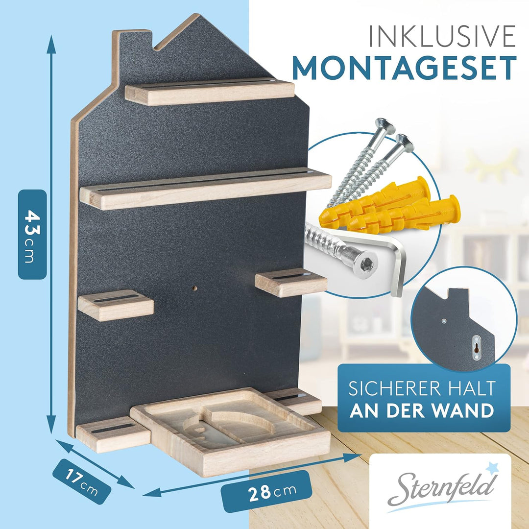 STERNFELD Magnetisches Nachhaltiges Tonie Regal für Hörfiguren - Vormontiertes Toniebox Regal - [43x