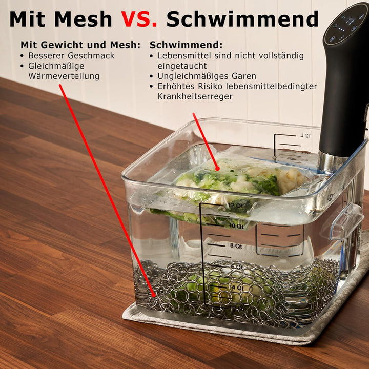 Sous Vide Sinker Gewicht (0,5 kg) Edelstahl Sous Vide Gewichte zur Verhinderung von unterkochten Leb