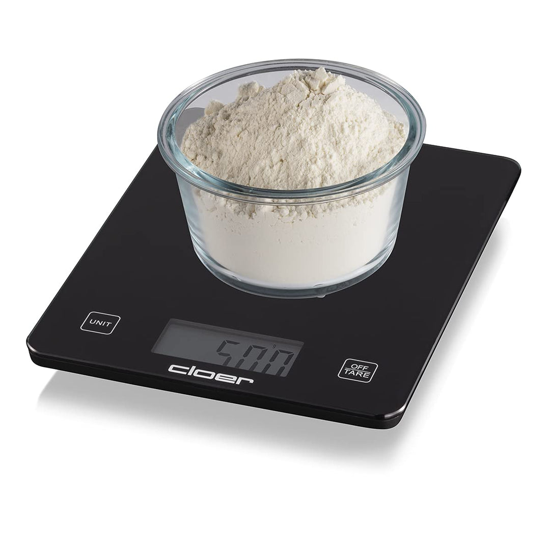 Cloer 6870 Digitale Küchenwaage für bis zu 10 kg, Zuwiegefunktion, Gewichtsmessung in 1g Schritten,