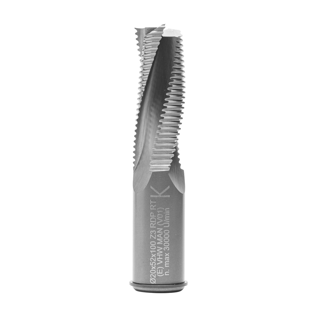 ENT 20707 Schruppfräser VHW, Durchmesser (D) 20 mm, NL 52 mm, Z3, GL 100 mm, Rechtslauf / positiv D=