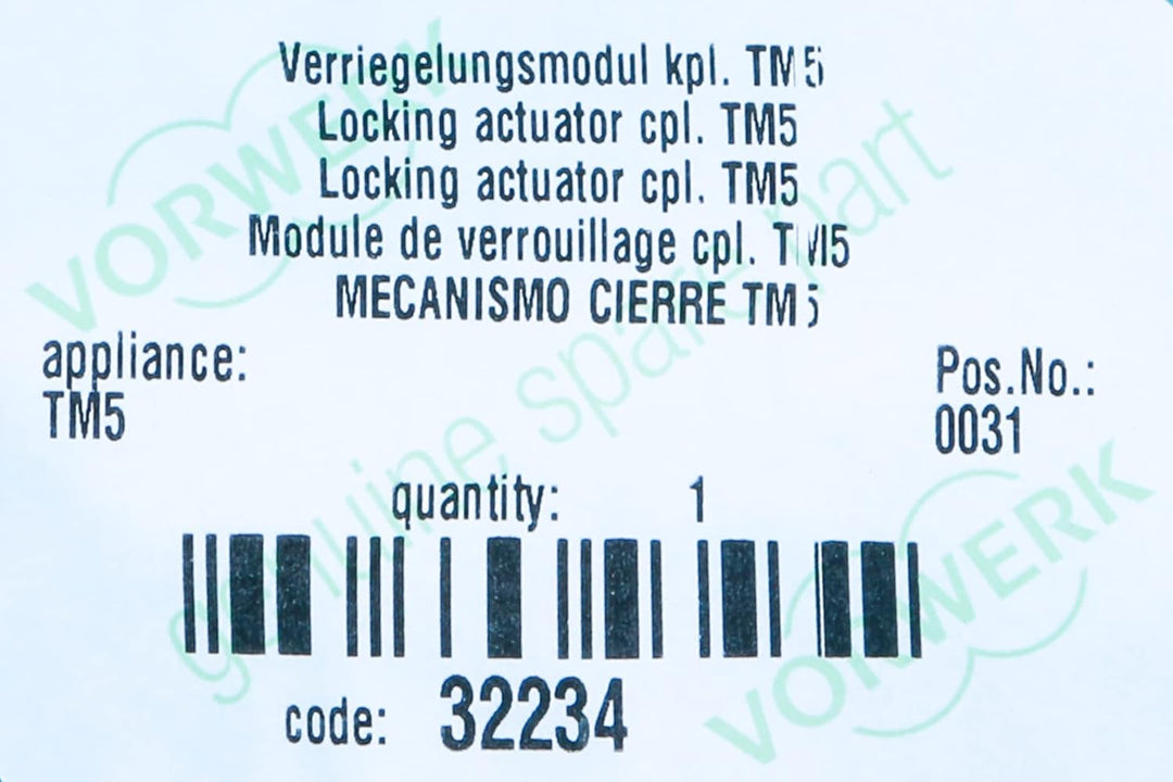 Verriegelung für Vorwerk Thermomix TM5 und Bimby TM5 - Verriegelungs Getriebe