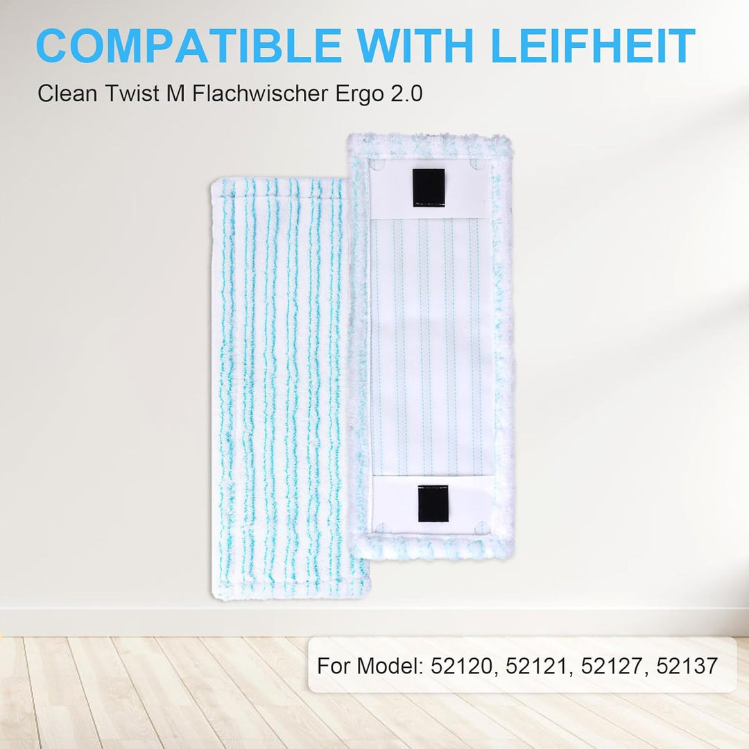 4 Stück Wischbezug für Leifheit Clean Twist M Ergo 2.0 Bodenwischer, 2 Arten Mikrofaser System Ersat