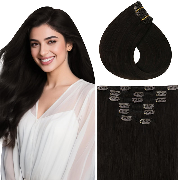 Vivien Echthaar Extensions Clip Braun Echthaar Clip in Extensions Remy Echthaar Clip in Extensions H