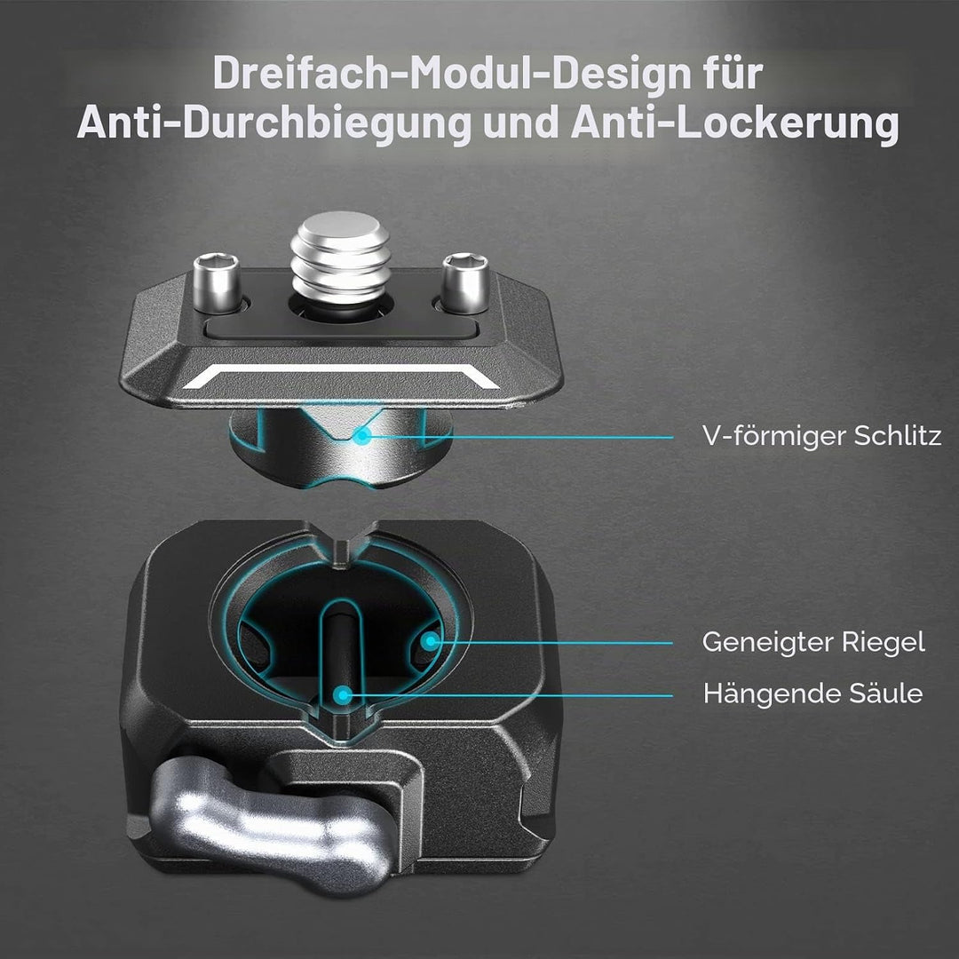 SMALLRIG Cold Shoe Monitor Mount, HawkLock Mini, Drop-in Quick Release Swivel und Tilt Monitor Holde