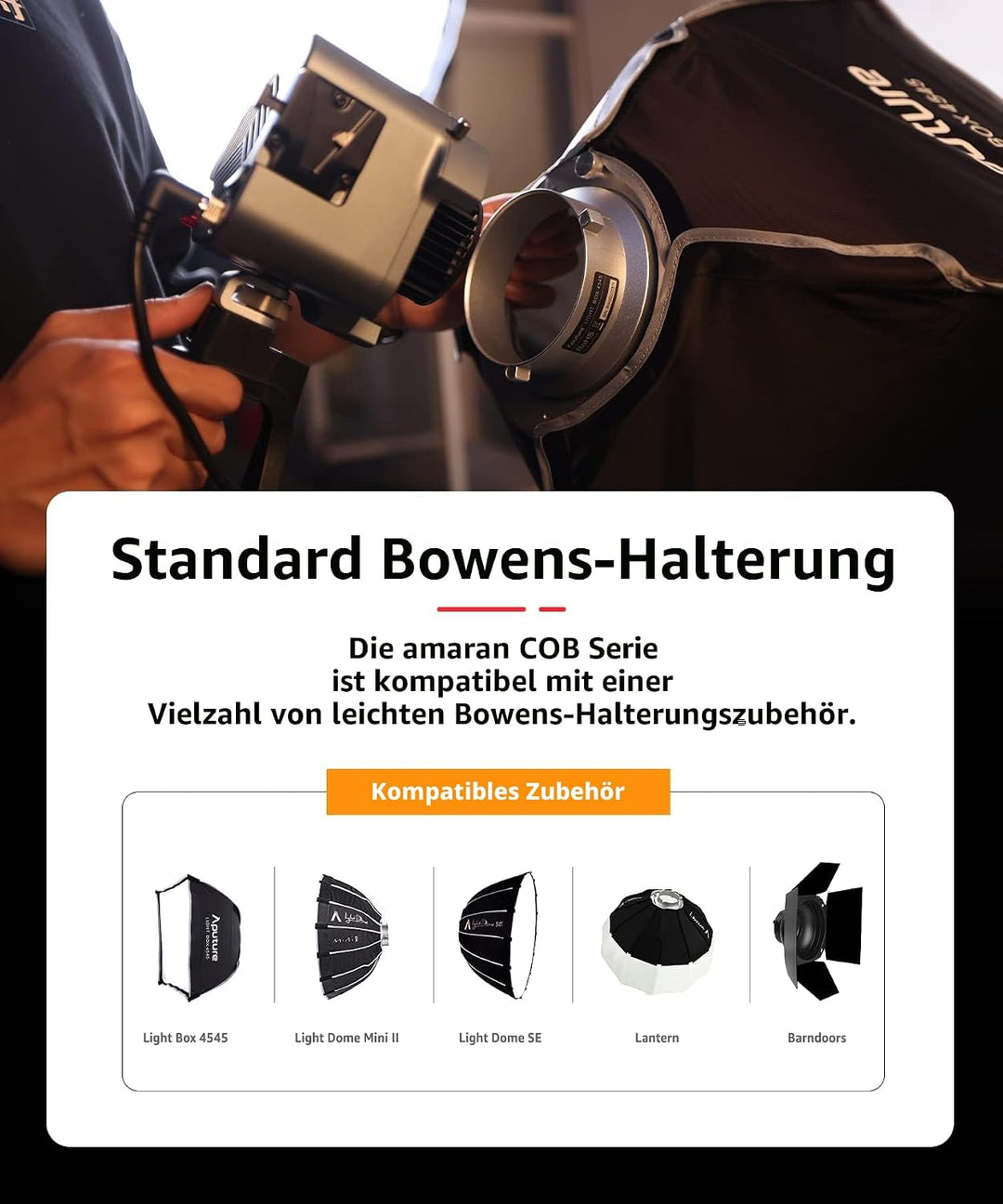 Amaran 60x S - LED Dauerlicht für Fotografen, Studio - Monolight Punktquelle, Zweifarbiges Videolich